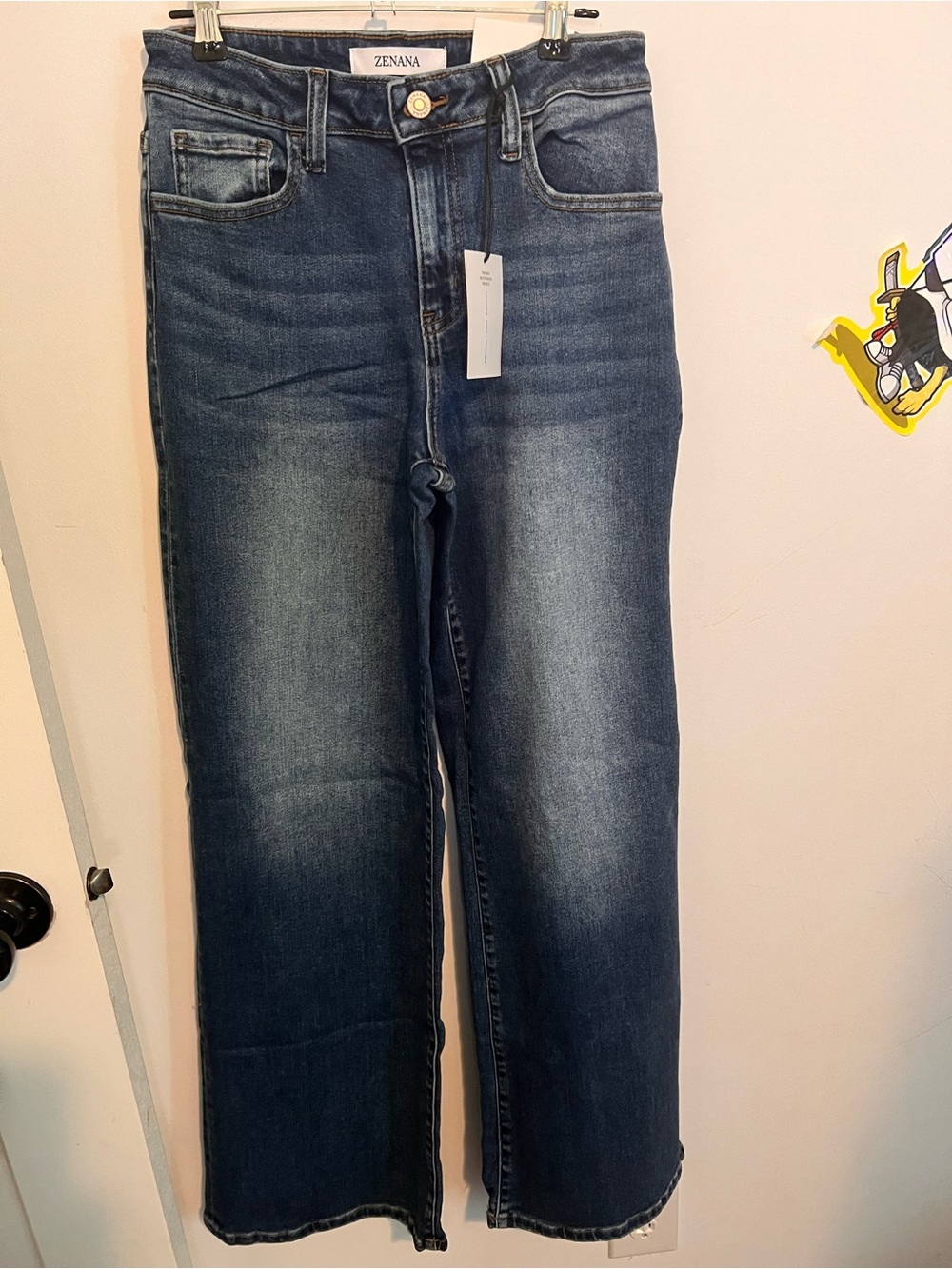 Zenana Outfitters Women's Dark Blue Wide Leg Jeans
